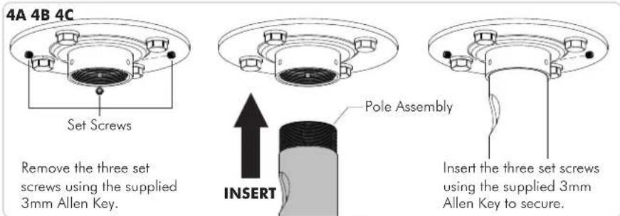 Atdec Telehook TH-3070-CT-B2B - Step 4. Attach Pole Assembly to Base Plate - 1