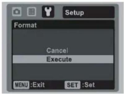 AGFAPHOTO Optima 830UW - Formatting the Memory Card or Internal Memory - 2