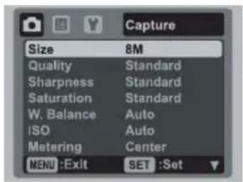 AGFAPHOTO Optima 830UW - Capture Menu - 1