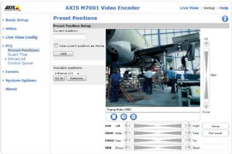 AXIS 0298-031 - PTZ Configuration - 1