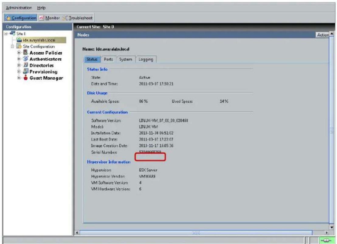 AVAYA DS1410026 - Ignition Dashboard → Configuration → Ignition-Server-Name → Status Tab - 1