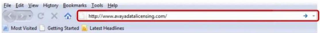 AVAYA DS1410026 - Using a web browser open the Avaya electronic licensing portal http://www.avayadatalicensing.com. - 1