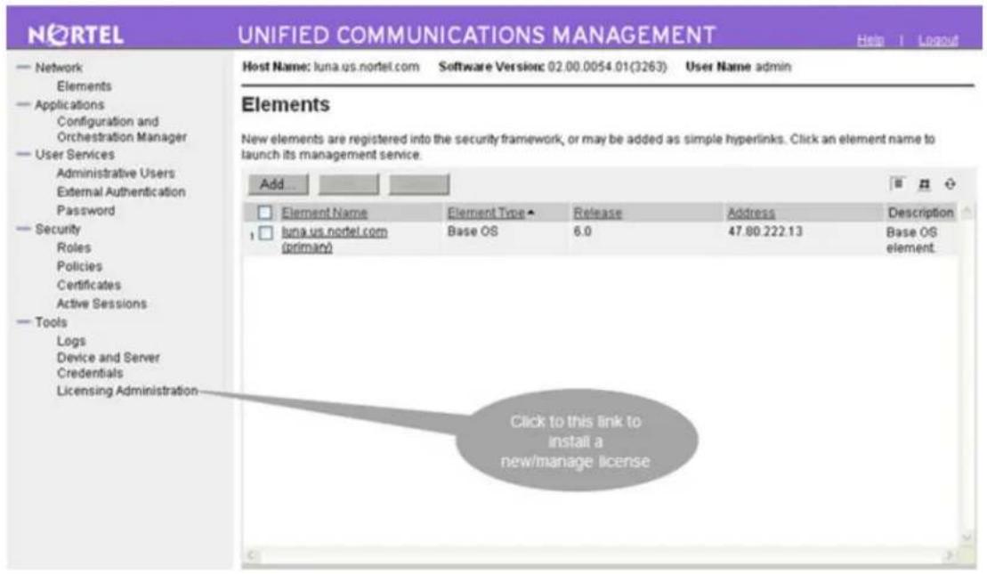 AVAYA DS1410026 - Login to the UCM web portal then select Tools > Licensing Administration: - 1