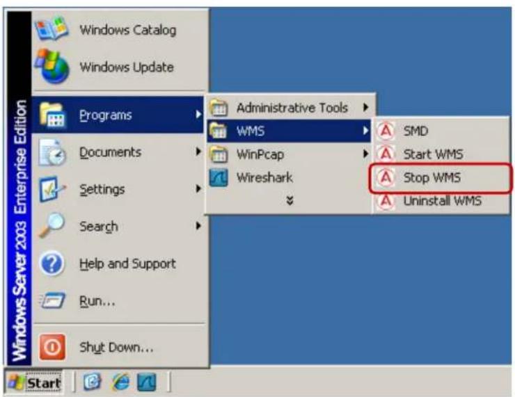 AVAYA DS1410026 - Stop the WMS services by selecting Start > Programs > WMS > Stop WMS: - 1