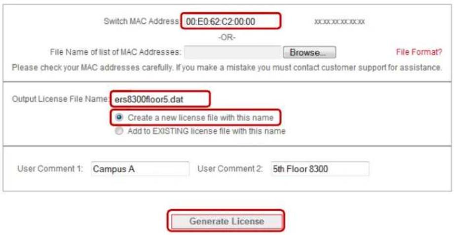 AVAYA DS1410026 - Access the License Bank page where the Advanced or Premier License was deposited, select the Advanced or Premier License Authorization Code then click Generate License: - 1