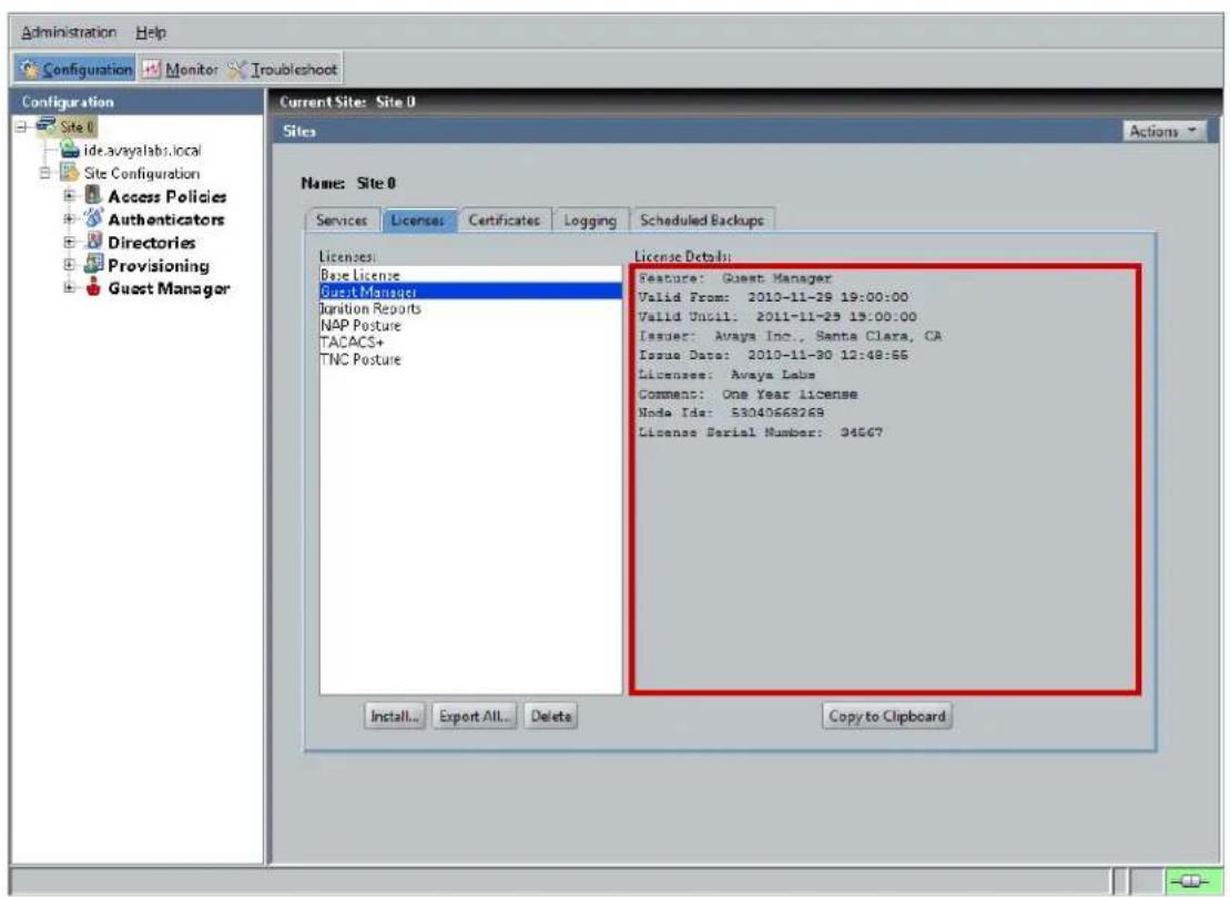 AVAYA DS1410026 - Within the Ignition Dashboard select Configuration > Site-Name > Licenses: - 1