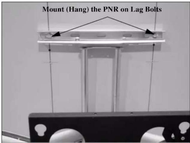 Mount (Hang) the PNR on Lag Bolts