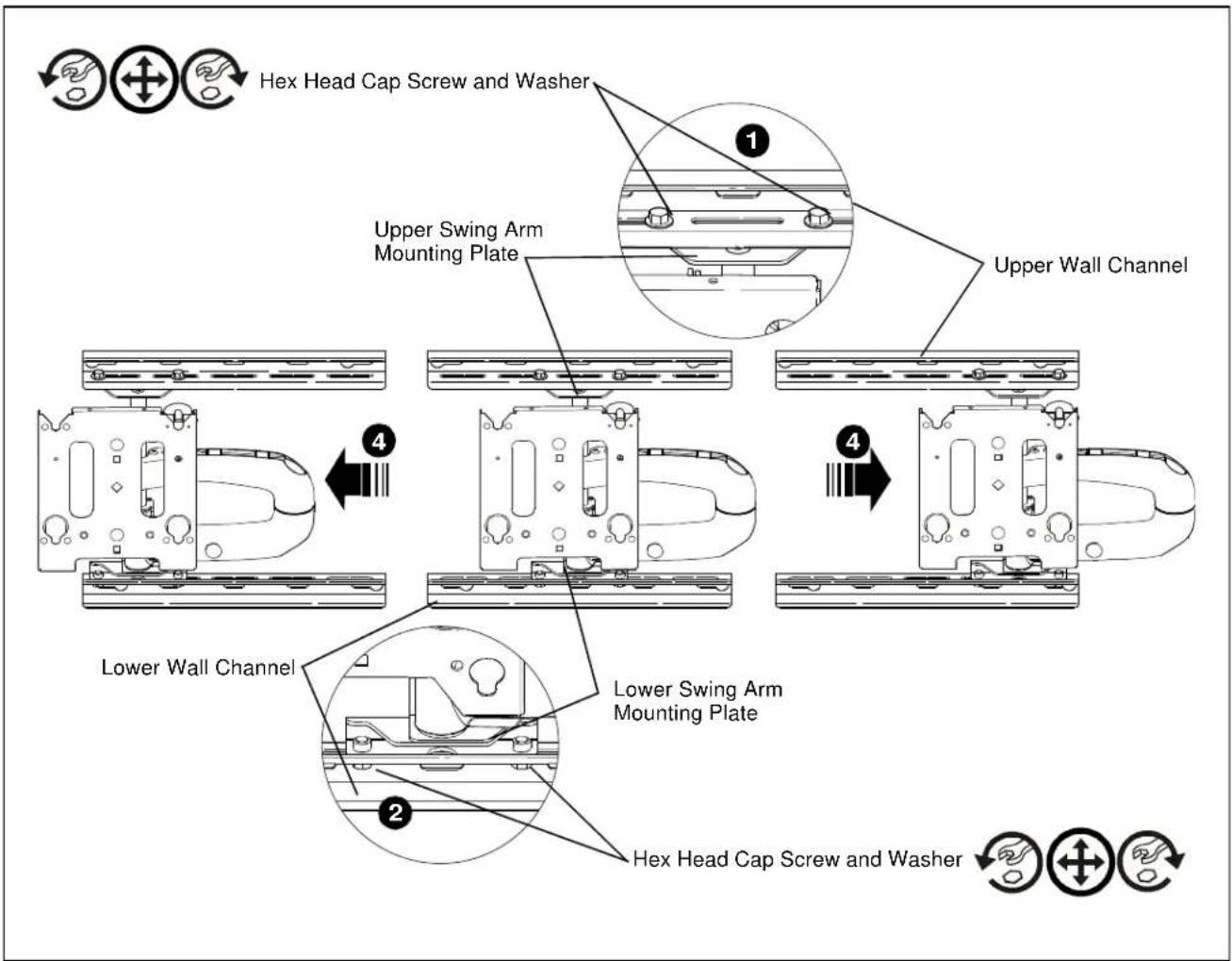 Chief MWR6241B - Mount Lateral Position Adjustment - 1