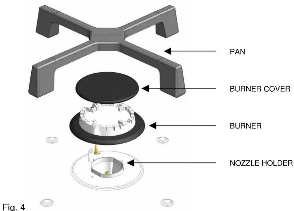CDA 4X7SS - - Cleaning the gas burners - 1
