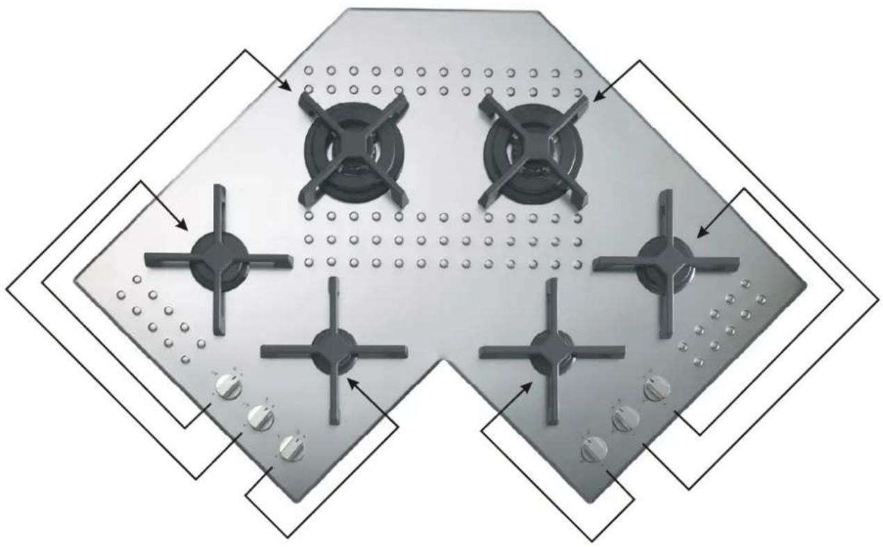 CDA 4X6SS - - Finding burners and description of control panel - 4