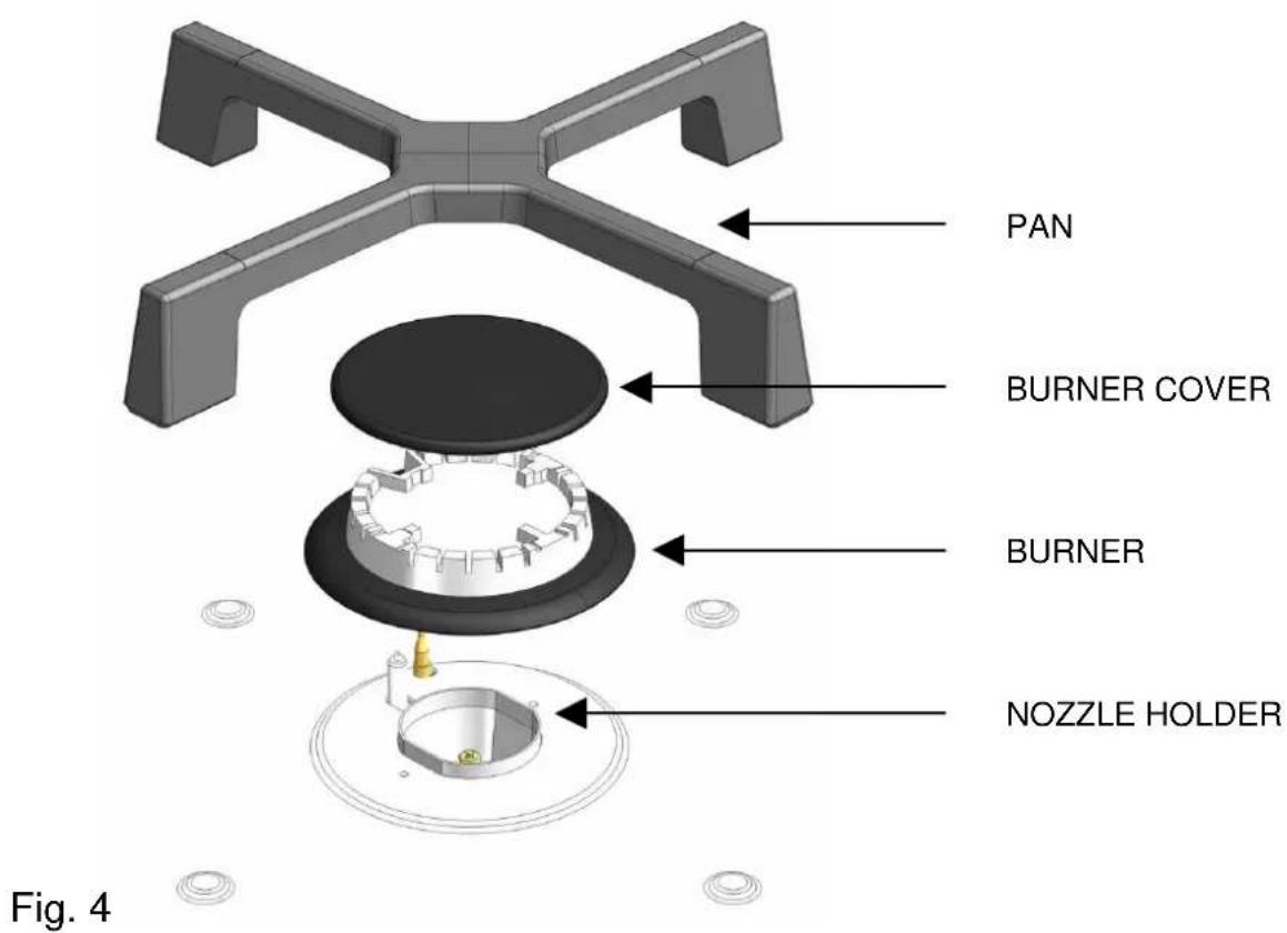 CDA 4X6SS - - Cleaning the gas burners - 1
