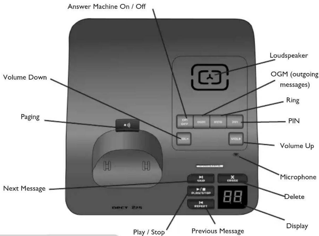 PHILIPS DECT2211G - DECT 225 Answering machine - 1