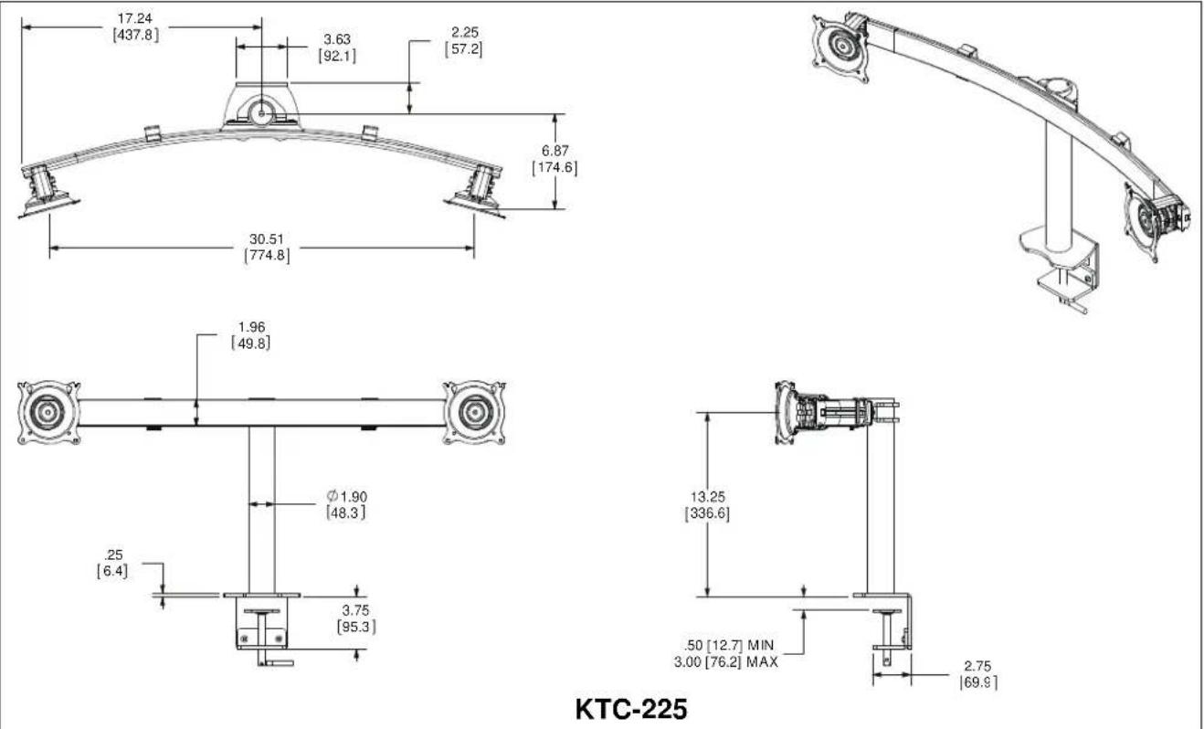 Chief KTC220B - DIMENSIONS - 2