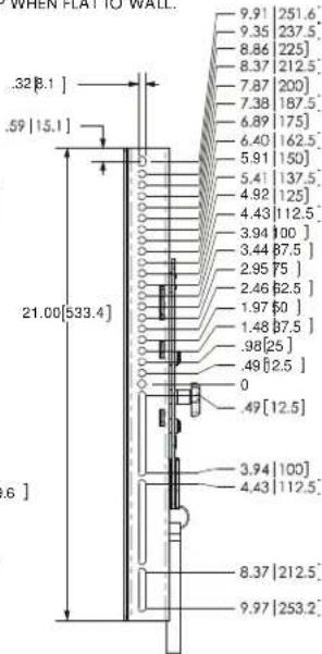 WHEN LET TO WALL .32 B.1 ] .59 [15.1] 21.00 [533.4] 6 ]