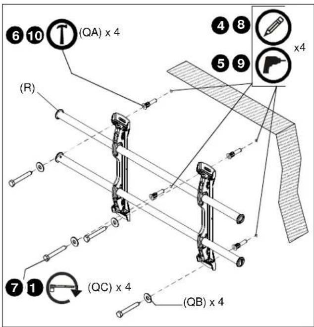 6 10 T (QA) x 4 (R) 7 1 (QC) x 4 (QB) x 4 4 8 5 9 x4