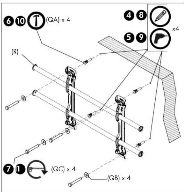 6 10 T (QA) x 4 (R) 7 1 (QC) x 4 (QB) x 4 4 8 5 9 x4