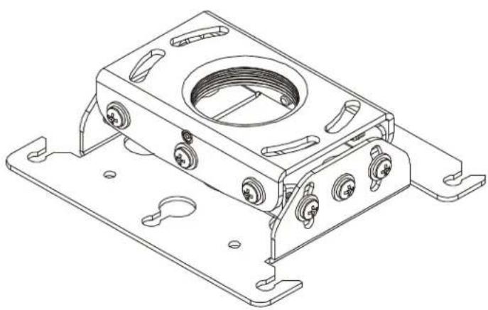 Technical line drawing of a mechanical housing component with mounting flanges and internal features (no text or symbols)