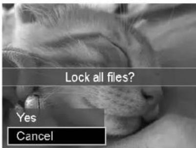 Lock all files? Yes Cancel