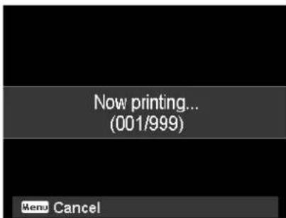 Now printing... (001/999) Menu Cancel