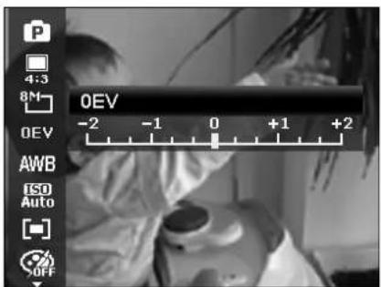 0EV -2 -1 0 +1 +2 4:3 8M OEV AWB ISO Auto OFF