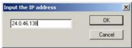Input the IP address 24.0.46.138 OK Cancel