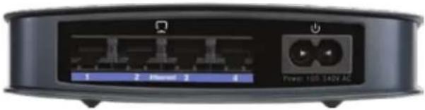 LINKSYS PLTE200-UK - Ports Panel of the Powerline 4-Port Network Adapter (model number: PLTS200) - 1