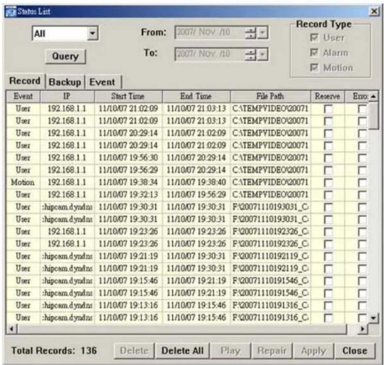 Lindy AVI202 - Record List - 1