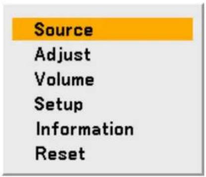 Source Adjust Volume Setup Information Reset