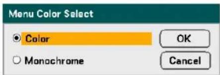 Menu Color Select Color Monochrome OK Cancel