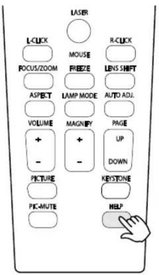LASER L-CLICK ROCUS/ZOOM ASPECT VOLUME + - PICTURE PIC-MUTE MOUSE FREEZ LAMP MODE MAGNIFY + - R-CLICK LENS SHIFT AUTO ADJ. PAGE UP DOWN KEystone HELP