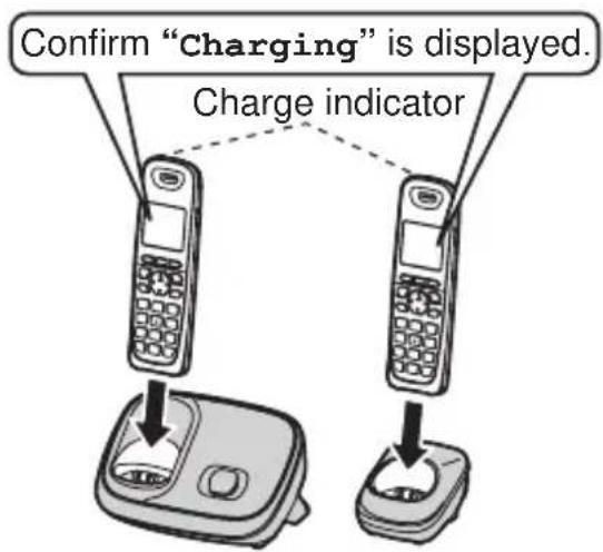 Confirm "Charging" is displayed. Charge indicator