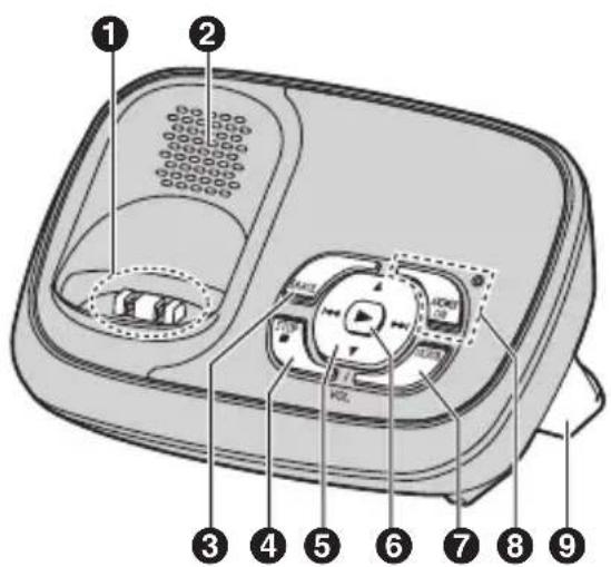 Diagram of a device with numbered parts for identification and assembly reference