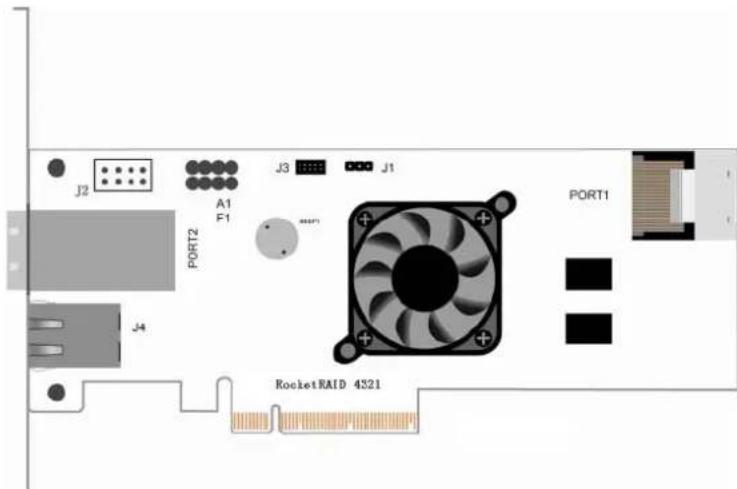 Highpoint RocketRAID 4311 - - RocketRAID 431x/4321 Adapter layout - 1