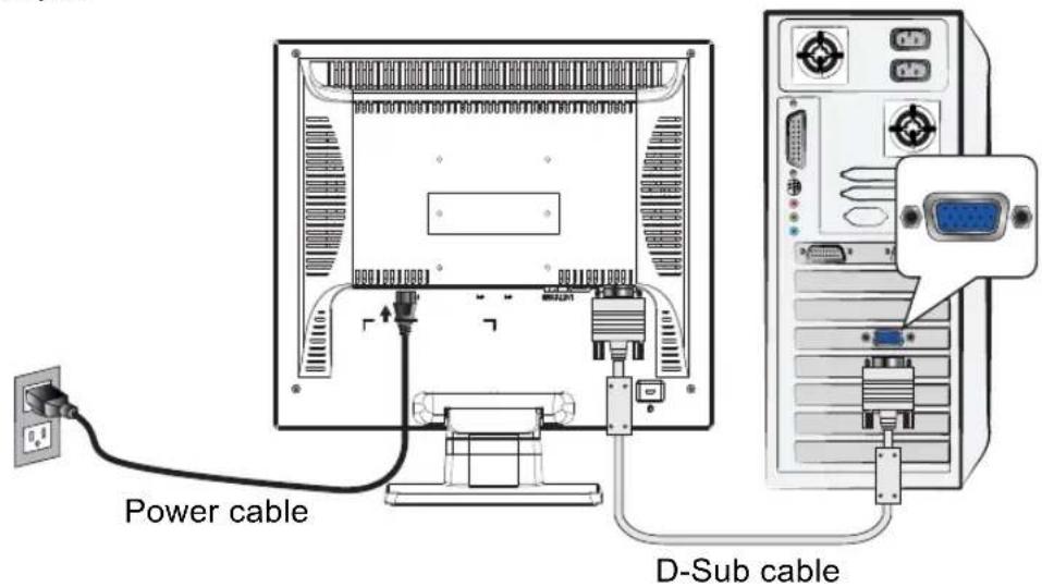 Power cable D-Sub cable