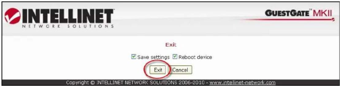 IC Intracom GuestGate MK II - Exit Screen - 1