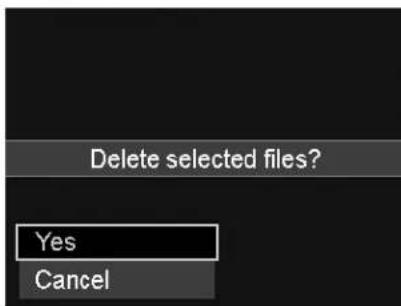 Delete selected files? Yes Cancel