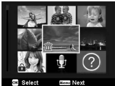 OK Select Menu Next