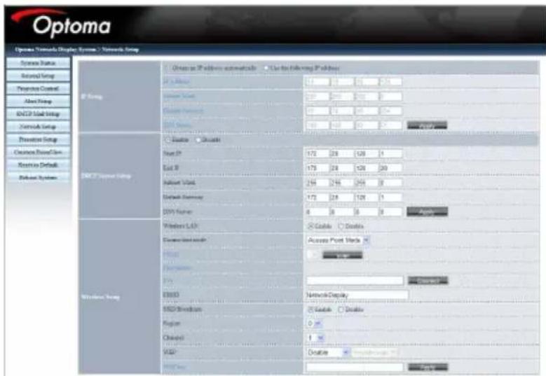 Optoma Options: Optoma Options System - Networks Setup System Status Reserved Setup Properties Control Alert Setup NVIDIA Mail Setup Control Setup Preview Setup Access Breakdown Access Default Release System IP Setup Options IP address automatics Use the following IP address: IP's Address 120 28 120 50 Server Slot 120 28 120 50 Network Address 120 28 120 50 NVIDIA Mail 120 28 120 50 Default Default Next IP 172 28 120 50 Edit IP 173 28 120 50 Network Slot 244 246 244 50 Default Gateway 172 28 120 50 NVIDIA Mail 8 8 8 8 Windows LAN Disable Disable Access Port Marks Windows LAN Access port mark Internet TCP/IP TCP/IP TCP/IP Network Display NVIDIA Mail Disable Disable Region 0.0000000000000000000000000000000000000000000000000000000000000000000000000000000000000000000000000000 Wireless Sync Wireless Sync Wireless Sync