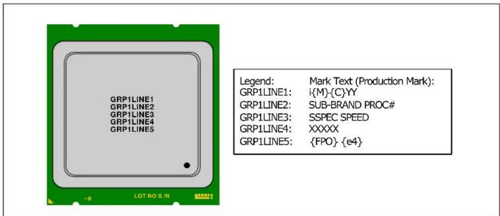 GRP1LINE1 GRP1LINE2 GRP1LINE3 GRP1LINE4 GRP1LINE5 Legend: Mark Text (Production Mark): GRP1LINE1: i{M}-{C}YY GRP1LINE2: SUB-BRAND PROC# GRP1LINE3: SSPEC SPEED GRP1LINE4: XXXXX GRP1LINE5: {FPO} {e4}