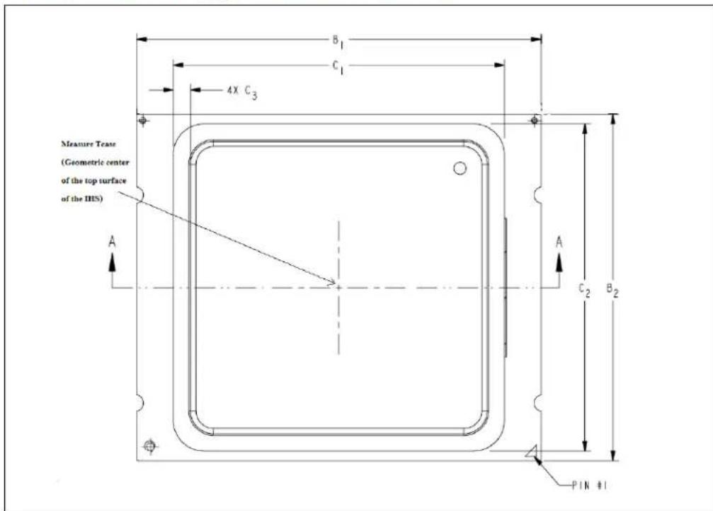 Measure Tease (Geometric center of the top surface of the IBS) 4X C3 B1 C1 A A C2 B2 PIN #1