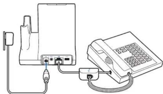 PLANTRONICS Savi Office WO300 - Connecting Power Supply to Base - 1