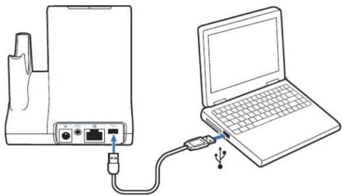 PLANTRONICS Savi Office WO300 - Installing USB Cable - 1