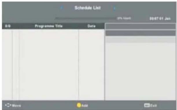 Schedule List 0:10 Programme Title Date Move Add Fail