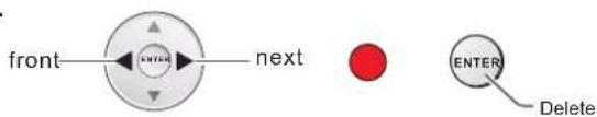front—ENTER—next ENTER Delete