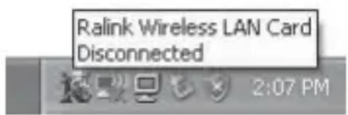 Ralink Wireless LAN Card Disconnected 2:07 PM
