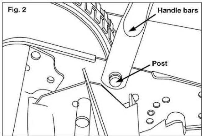 Snow Joe Sun MJ500M - Attaching the Handle to the Mower Base (Fig. 2) - 1