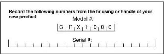 Snow Joe Pressure SPX1000 - Model and Serial Numbers - 1