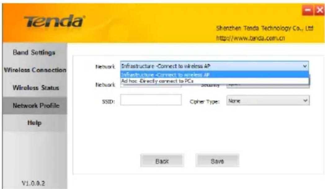 Tenda W900U - Network Proile - 2