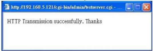 HTTP Transmission successfully. Thanks