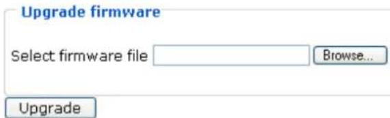 Upgrade firmware Select firmware file Browse... Upgrade